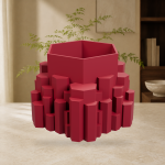 Stone Pillars Planter in Deep Red