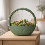 Zen Circular Succulent Planter in Green