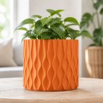 Modern Wave Pot Cover in Orange
