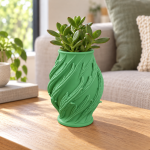 Leaf Twist Planter in Forest Green