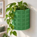 Geometric Wall Planter Set in Forest Green