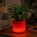 Red Illuminated Planter Lamp