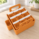 Nine-Pot Seed Starter Set in Sunset Orange