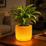 Orange Illuminated Planter Lamp