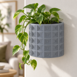 Geometric Wall Planter Set in Rock Ash Grey