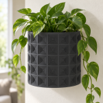 Geometric Wall Planter Set in Matte Black