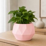 Ten-Sided Geometric Planter in Pink