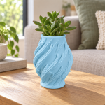 Leaf Twist Planter in Light Blue