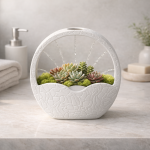 Zen Circular Succulent Planter in White