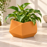 Hexagonal Origami Planter in Sunset Orange