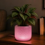 Pink Illuminated Planter Lamp