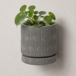 Art Deco Arc Wall Planter in Grey