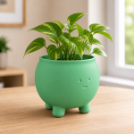 Happy Cauldron Planter in Forest Green