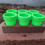 Six-pot pipe-style seed starter set without humidity domes