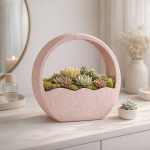 Zen Circular Succulent Planter in Pink