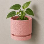 Floral Pattern Wall Planter in Pink