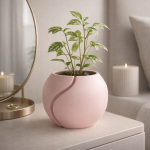 Minimalist Rounded Plant Pot in Pink