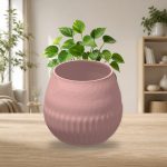 Ribbed Bottom Plant Pot in Pink