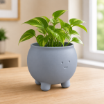 Happy Cauldron Planter in Rock Ash Grey