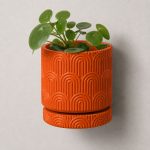 Art Deco Arc Wall Planter in Orange