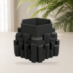 Stone Pillars Planter in Matte Black