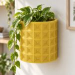 Geometric Wall Planter Set in Dawn Yellow