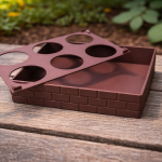 Six-pot seed starter watering base shown separately