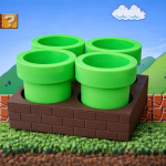 Four-pot pipe-style seed starter with watering base, without humidity domes