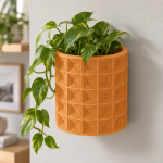 Geometric Wall Planter Set in Sunset Orange