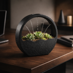 Zen Circular Succulent Planter in Black