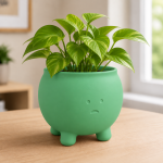 Sad Cauldron Planter in Forest Green