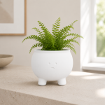 Sad Cauldron Planter in Cotton White