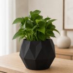 Ten-Sided Geometric Planter in Black