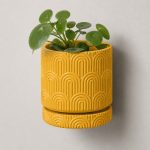 Art Deco Arc Wall Planter in Yellow