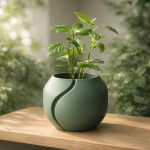 Minimalist Rounded Plant Pot in Green
