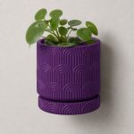 Art Deco Arc Wall Planter in Purple