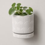 Art Deco Arc Wall Planter in Matte White