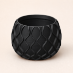 Modern Geometric Plant Pot in Black