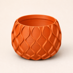 Modern Geometric Plant Pot in Orange