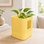 Aura Planter with Hidden Base in Dawn Yellow