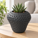 Strawberry Plant Pot in Matte Black