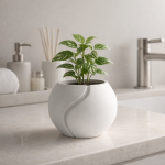 Minimalist Rounded Plant Pot in White