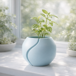 Minimalist Rounded Plant Pot in Light Blue