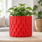Modern Wave Pot Cover in Red
