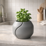 Minimalist Rounded Plant Pot in Grey