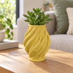 Leaf Twist Planter in Dawn Yellow