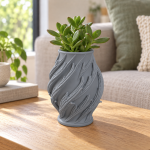 Leaf Twist Planter in Rock Ash Grey