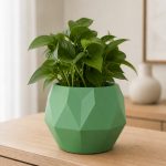 Ten-Sided Geometric Planter in Green