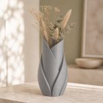 Sculptural Leaf Vase in Grey