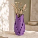 Sculptural Leaf Vase in Purple